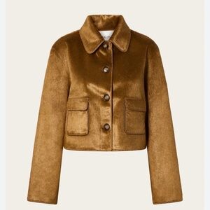 Luxury brown Faux Pony Hair Boxy Jacket | Textured Statement Coat by Malina EU38